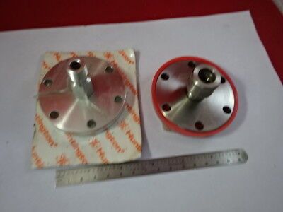 LOT 2 EA ULTRA HIGH VACUUM MDC CF FIXTURE ADAPTOR HUNTINGTON AS IS &86-107