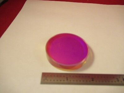 OPTICAL FLAT DICHROIC COATING MIRROR 2" DIAMETER 1/10 WAVE OPTICS AS IS &FT-1-29