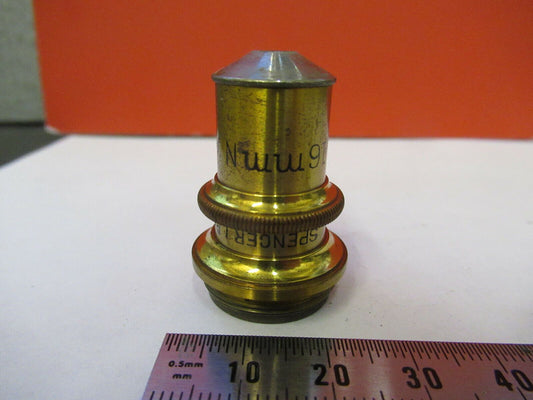 ANTIQUE SPENCER BRASS OBJECTIVE 16mm OPTICS MICROSCOPE PART AS PICTURED &B3-B-61