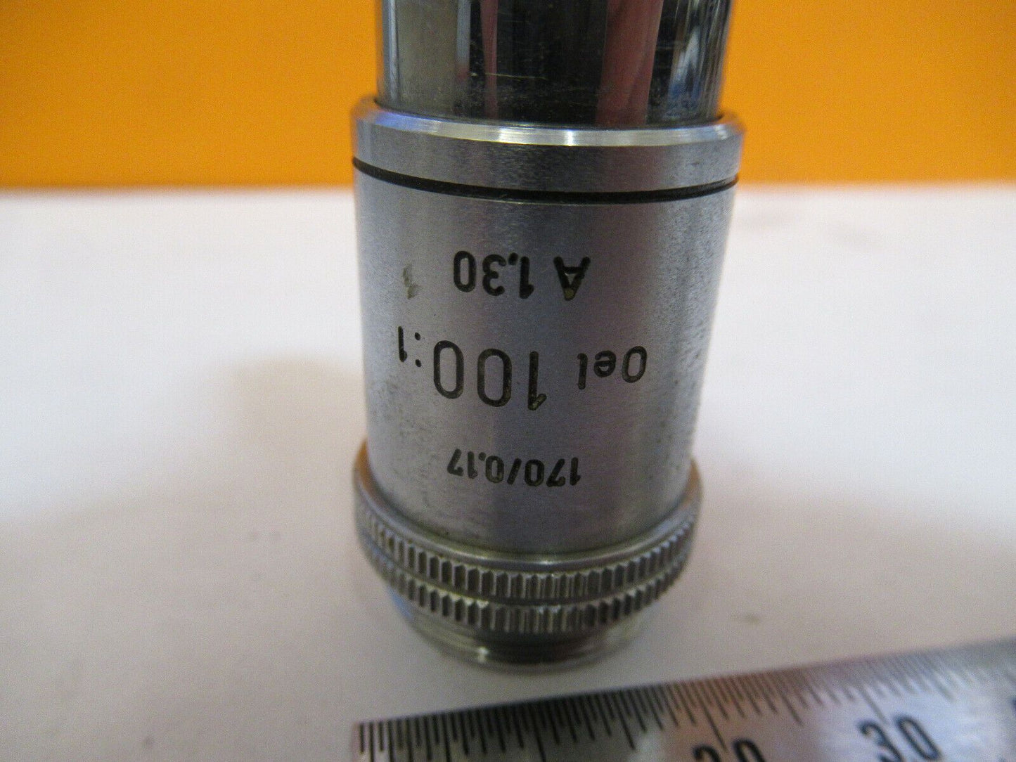 ANTIQUE ERNST LEITZ 100X/170 OBJECTIVE  MICROSCOPE PART AS PICTURED &P9-A-21