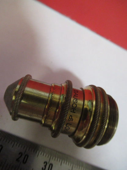 ANTIQUE BRASS BAUSCH LOMB 4mm OBJECTIVE MICROSCOPE PART AS PICTURED &S6-A-10