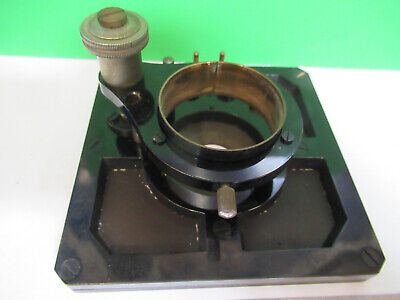 ANTIQUE STAGE TABLE ERNST LEITZ GERMANY MICROSCOPE PART AS PICTURED &Q9-A-39