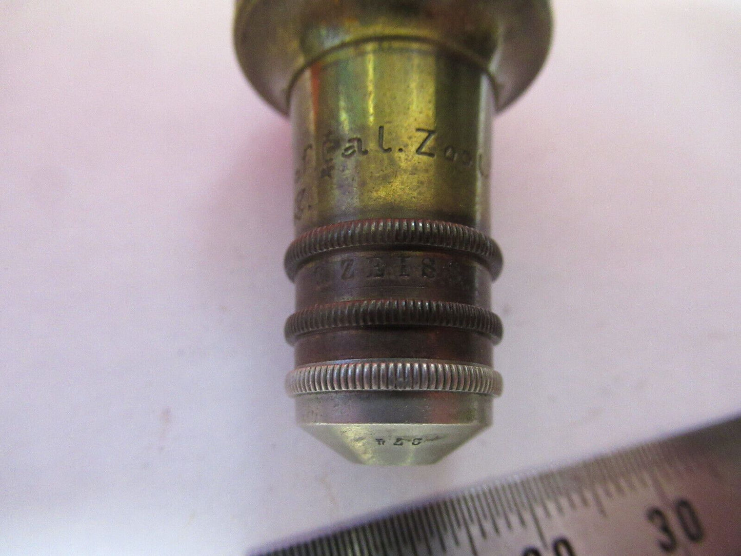 ANTIQUE  CARL ZEISS GERMANY "D"  OBJECTIVE MICROSCOPE PART AS PICTURED G4-A-105