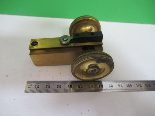 ANTIQUE MICROSCOPE PART LEITZ GERMANY BRASS GROSS STAGE  AS PICTURED &Z9-A-186