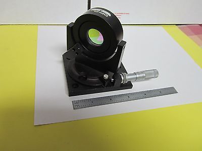 OPTICAL COATED FILTER LENS + MICROMETER IN ORIEL MOUNT LASER OPTICS  BIN#Q2-09