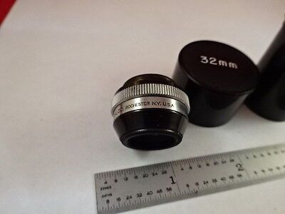 MICROSCOPE PART TESSAR BAUSCH LOMB OBJECTIVE LENS 32 mm OPTICS AS IS #Y7-H-93