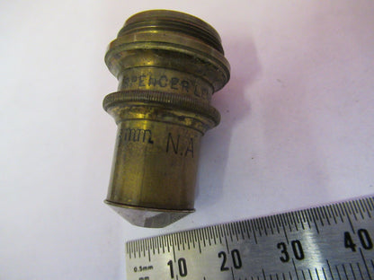 SPENCER ANTIQUE BRASS OPTICS 16mm OBJECTIVE MICROSCOPE PART AS PICTURED &Q3-B-14