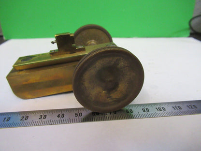 BAUSCH LOMB ANTIQUE BRASS HOLDER STAGE  MICROSCOPE PART AS PICTURED &75-B-27