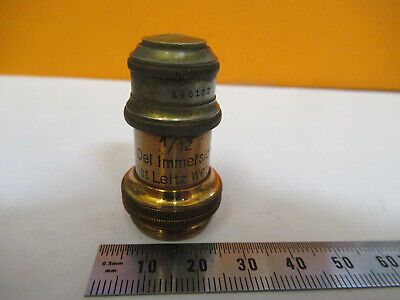 ANTIQUE BRASS LEITZ WEZLAR OBJECTIVE LENS MICROSCOPE PART AS PICTURED &8Y-A-113