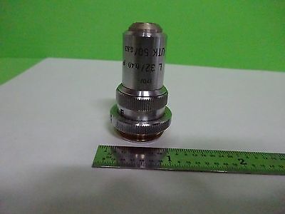 MICROSCOPE PART OBJECTIVE LEITZ GERMANY L 32 UTK + IRIS OPTICS AS IS BIN#V3-B-14