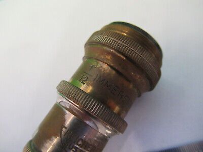 ANTIQUE BRASS REICHERT AUSTRIA OBJECTIVE MICROSCOPE PART AS PICTURED &Q9-A-19