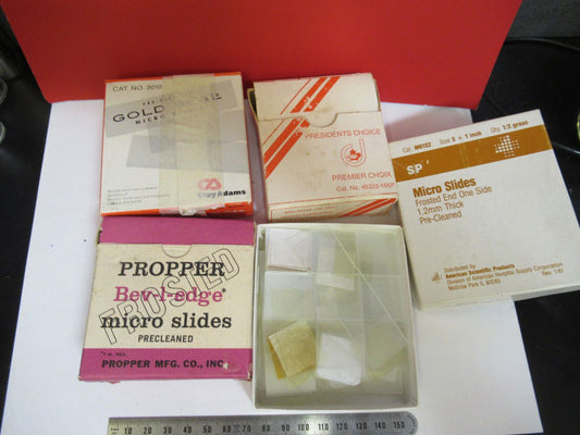 LOT GLASS SLIDES ASSORTED MICROSCOPE PART AS PICTURED Y7-B-36