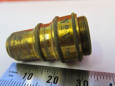 ANTIQUE BRASS SEIBERT GERMANY OBJECTIVE "V" MICROSCOPE PART AS PICTURED #F6-B-94