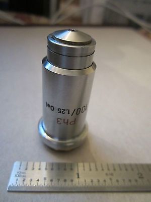 MICROSCOPE PART OPTICS OBJECTIVE PH3 100X CARL ZEISS GERMANY AS IS  BIN#RED