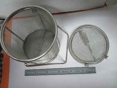 STAINLESS STEEL MESH CONTAINER CLEANING LASER OPTICS  BIN#A3