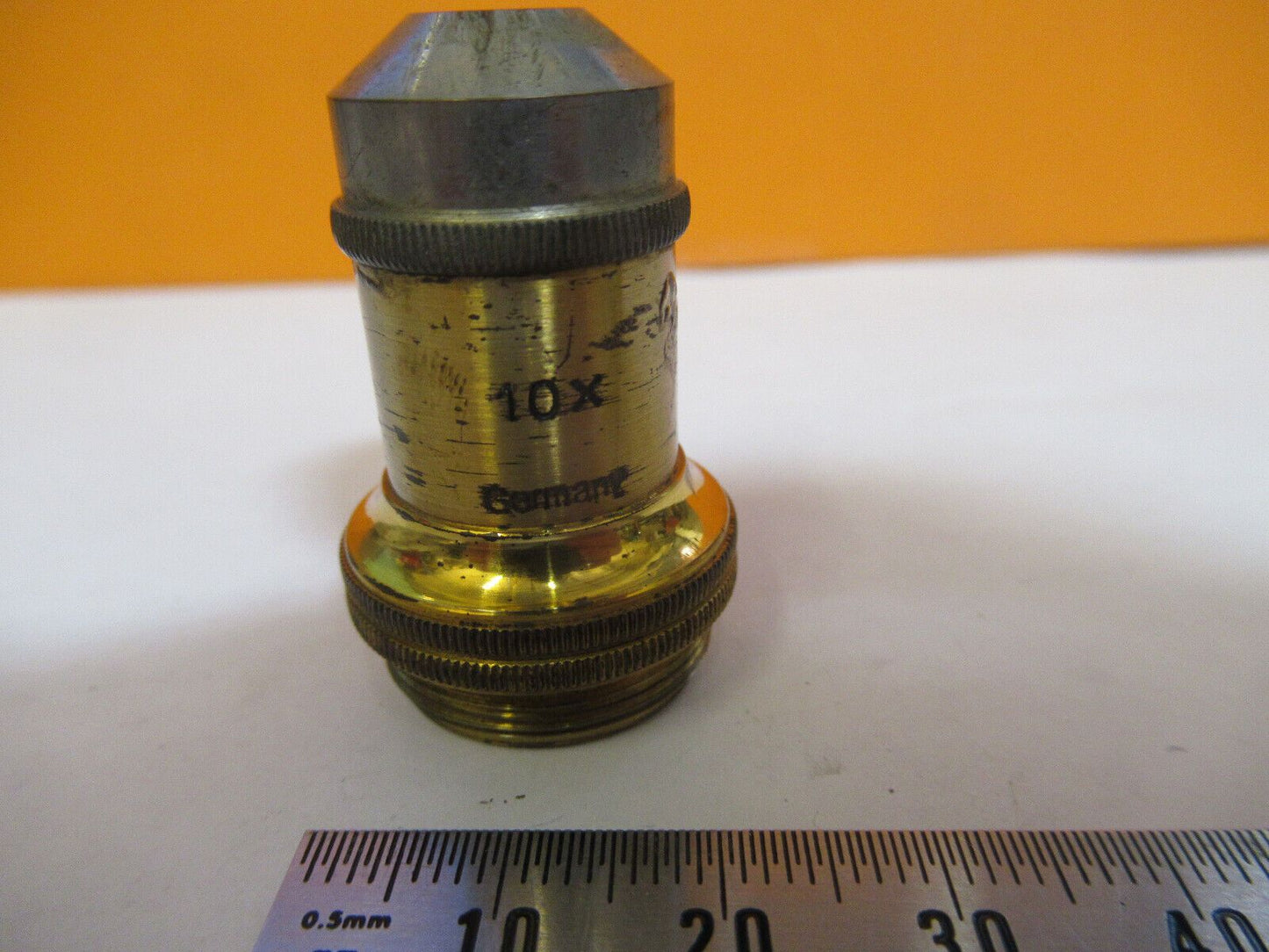 ANTIQUE ERNST LEITZ WETZLAR BRASS OBJECTIVE MICROSCOPE PART AS PICTURED 4b-ft-47