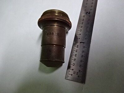 MICROSCOPE PART VINTAGE BRASS OBJECTIVE SPENCER 10X OPTICS AS IS #AE-07