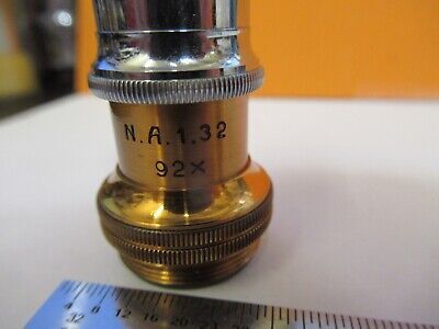 ANTIQUE LEITZ WETZLAR 92X APO OBJECTIVE OPTICS MICROSCOPE PART AS PIC &85-B-51