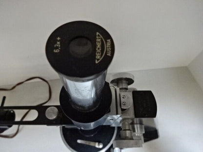 MICROSCOPE VINTAGE REICHERT WIEN POLARIZATION AUSTRIA POL OPTICS AS IS #TB-4