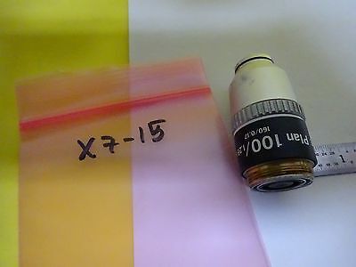 MICROSCOPE OPTICAL PART NIKON JAPAN OBJECTIVE PLAN 100X OPTICS AS IS BIN#X7-15