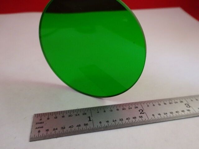 GREEN GLASS FILTER ROUND OPTICS MICROSCOPE PART AS IS #Z4-A-03