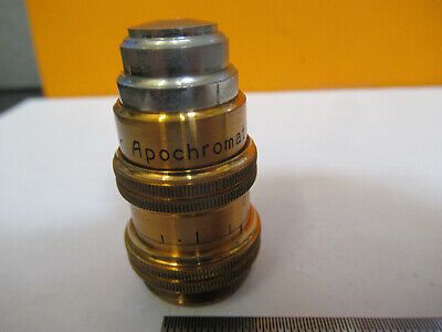 ANTIQUE BRASS LEITZ OBJECTIVE RARE APO LENS MICROSCOPE PART AS PICTURED 8Y-A-112