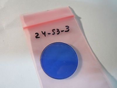 OPTICAL MICROSCOPE PART BLUE FILTER OPTICS BIN#24-53-3 i