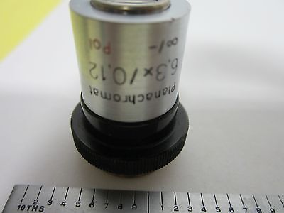 MICROSCOPE PART OBJECTIVE CARL ZEISS POL 6.3X PLANACHROMAT OPTICS BIN#H6-11