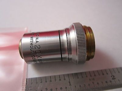 MICROSCOPE OBJECTIVE BAUSCH LOMB 20X OPTICS #12-01 BIN#12