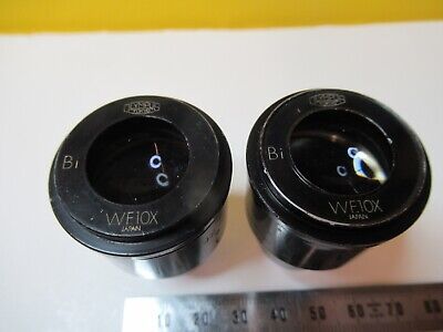 OLYMPUS JAPAN PAIR Bi WF10X EYEPIECE MICROSCOPE OPTICS AS PICTURED &14-C-34