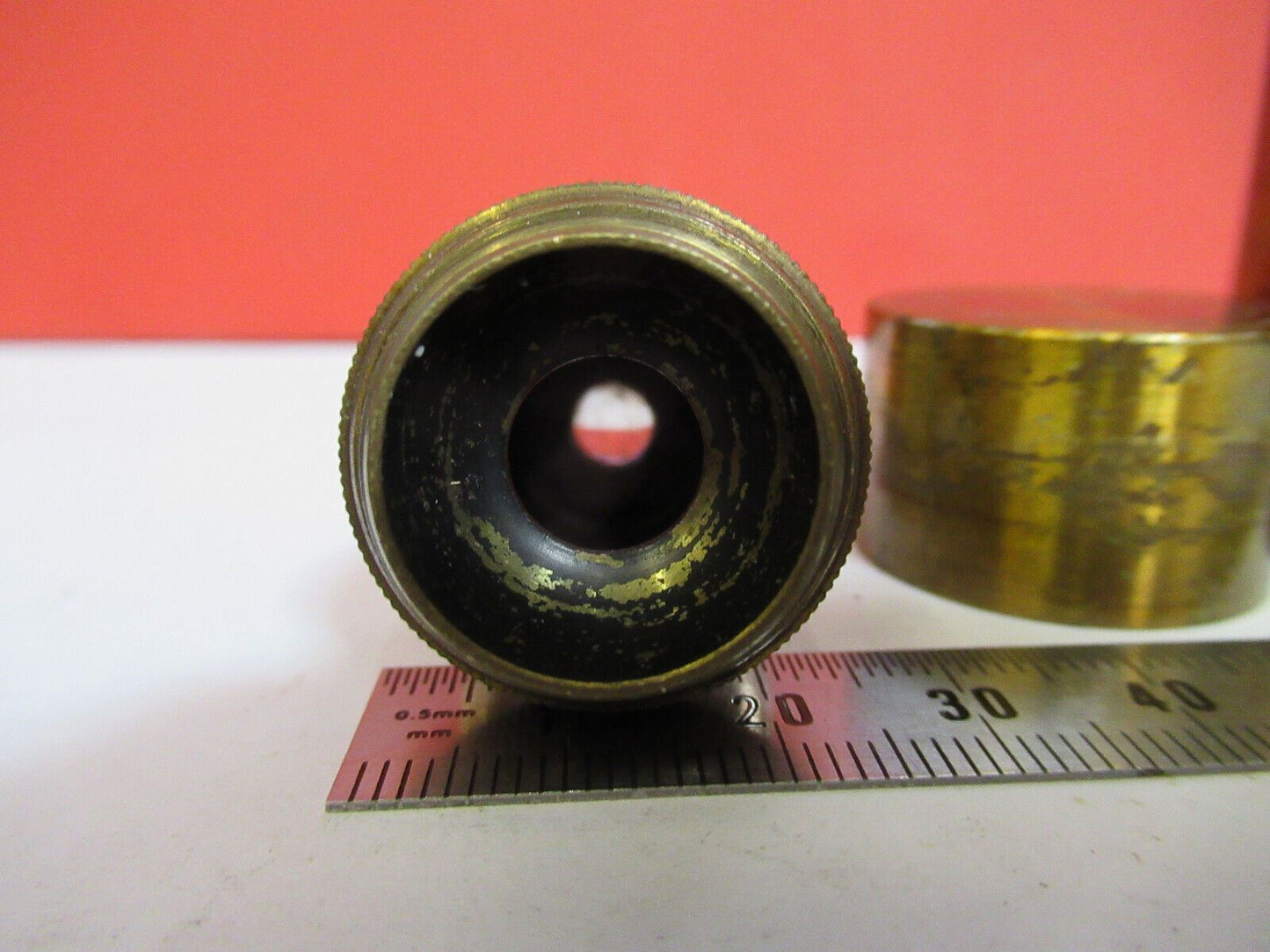 ANTIQUE  BRASS BAUSCH LOMB OBJECTIVE 1/6 MICROSCOPE PART AS PICTURED G4-A-112