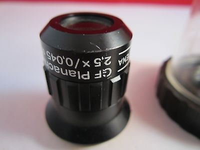 OPTICAL MICROSCOPE OBJECTIVE AUS JENA 2.5X INFINITY PLAN ACHRO OPTICS BIN#C6