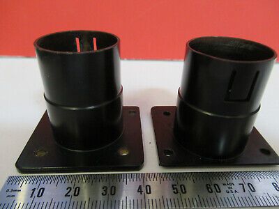 LEITZ WETZLAR BRASS PAIR OCULAR HOLDER HEAD MICROSCOPE PART AS PICTURED &B2-A-20