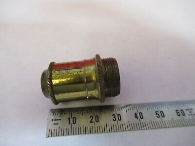 ANTIQUE BRASS LENS OPTICS OBJECTIVE MICROSCOPE PART LONDON AS PICTURED &87-FT-46