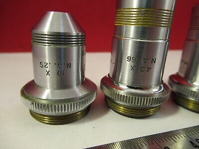 LOT 3 AO SPENCER OBJECTIVES AMERICAN OPTICS MICROSCOPE PART AS PICTURED #10-B-30