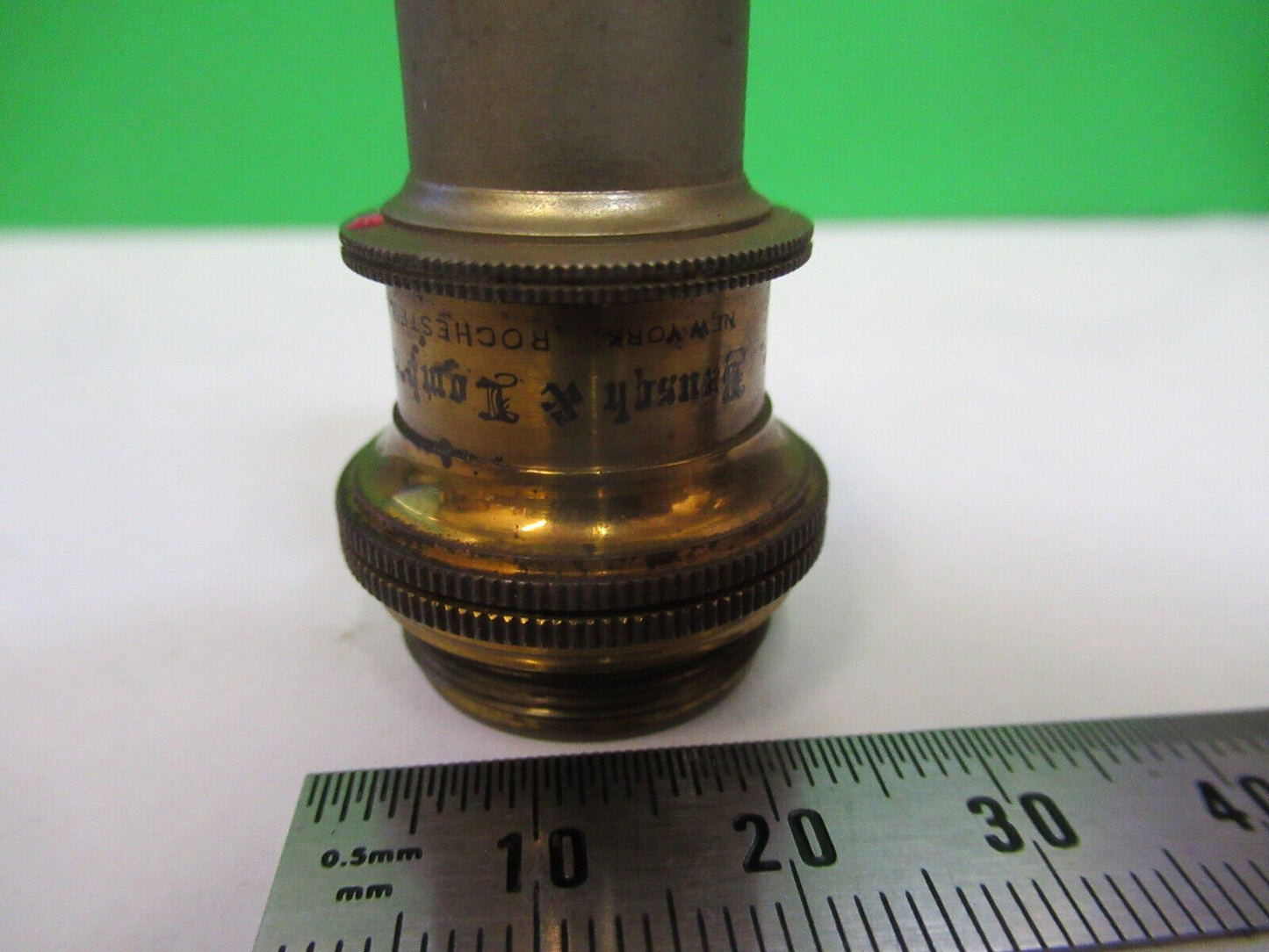 ANTIQUE BRASS 1/12 BAUSCH LOMB OBJECTIVE MICROSCOPE PART AS PICTURED #W5-B-29