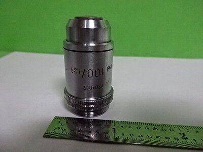 MICROSCOPE PART OBJECTIVE LEITZ WETZLAR GERMANY 100X OPTICS AS IS B#4-DT-A-3