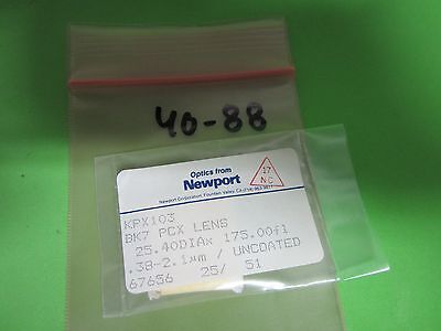 OPTICAL NEWPORT BK7 CONVEX LENS 25.4 mm DIAMETER FL 175mm LASER OPTICS BIN#40-88