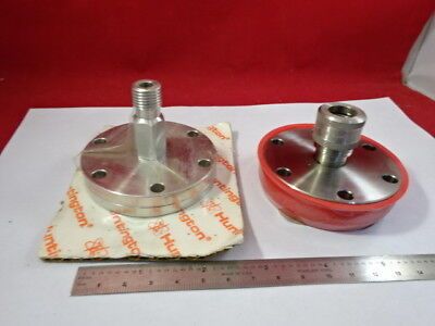 LOT 2 EA ULTRA HIGH VACUUM MDC CF FIXTURE ADAPTOR HUNTINGTON AS IS &86-107