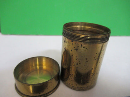 ANTIQUE BRASS OBJECTIVE CANISTER EMPTY HENRY CROUCH UK MICROSCOPE PART F8-B-26