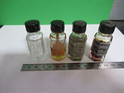 ANTIQUE IMMERSION OIL BOTTLES BAUSCH LOMB MICROSCOPE PART AS PICTURED R9-A-61