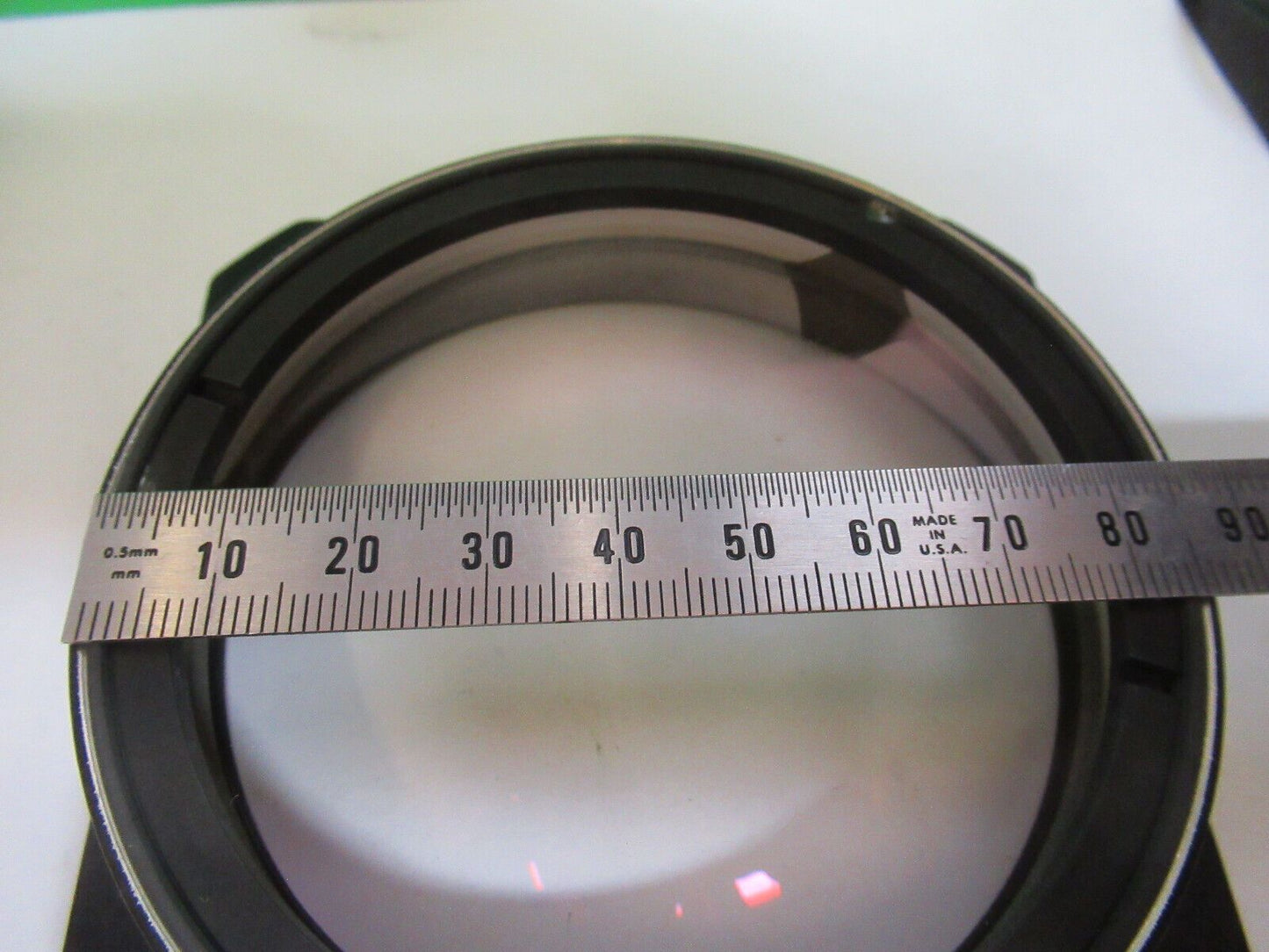 HUGE OPTICAL MIL SPEC LENS CONVEX 85mm 6" FL  MOUNTED OPTICS AS PICTURED W9-A-22