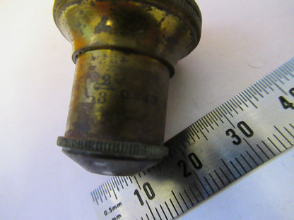 ANTIQUE BRASS BAUSCH LOMB OBJECTIVE  2/3  MICROSCOPE PART AS PICTURED &F9-A-23