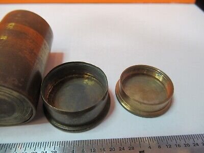 FOR PARTS LOT ANTIQUE BRASS OBJECTIVE CAN MISMATCHED MICROSCOPE PARTS &7B-B-128