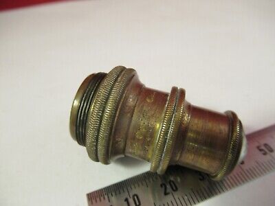 ANTIQUE BRASS OBJECTIVE BAUSCH LOMB 8mm MICROSCOPE OPTICS AS PICTURED #10-B-18