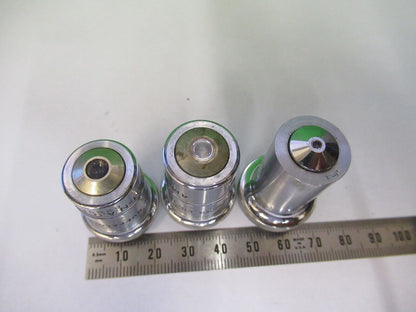 LOT 3 ea OBJECTIVES SPENCER AO, one EDS CORP MICROSCOPE PART AS PICTURED R3-B-86