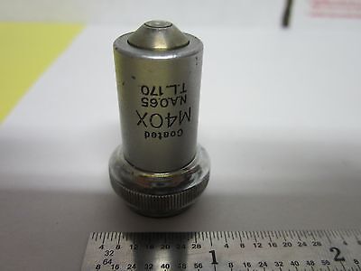 MICROSCOPE PART UNITRON M40X OBJECTIVE OPTICS BIN#G5-H-25