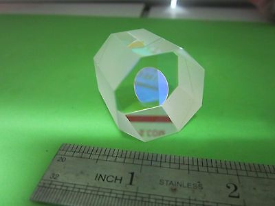 OPTICAL weird truncated prism coated inside circle ?? LASER OPTICS BIN#3c-70