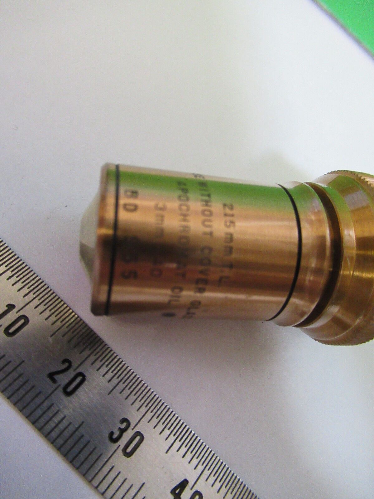 ANTIQUE BRASS BAUSCH LOMB APO 3mm /215 OBJECTIVE MICROSCOPE AS PICTURED #H3-A-17