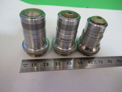 LOT SPENCER OBJECTIVE 10X 43X 97X MICROSCOPE PART OPTICS AS PICTURED AO #Z8-A-02